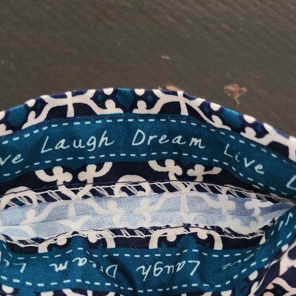 BRIGHTON Jewelry Pouch Drawstring Bag Logo Ribbons Live Love Laugh Dream Blue - Picture 5 of 5